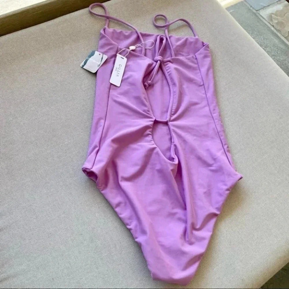 NWT Free People x Gillia Dahlia One-Piece Swim Suit cutouts revolve purple - Picture 8 of 8